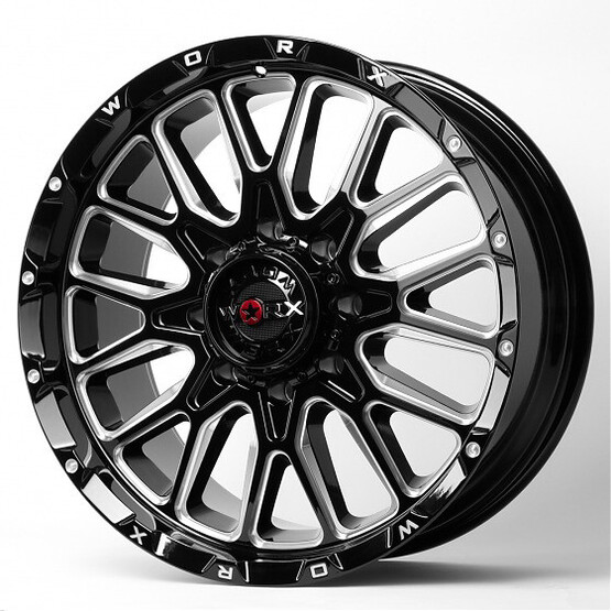 Диск Worx 818 20x9 6x135 ET18 DIA106.20 ЧЕРНЫЙ + ПОЛИРОВАННЫЕ СПИЦЫ